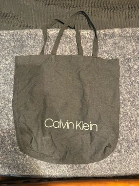Calvin Klein Black Canvas Tote with Logo